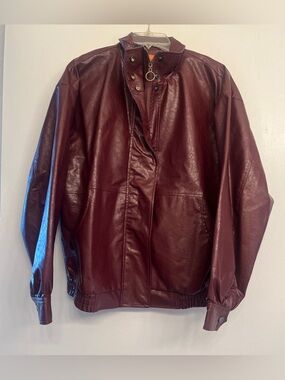 New burgundy faux leather bomber jacket from Chemical girl  size M